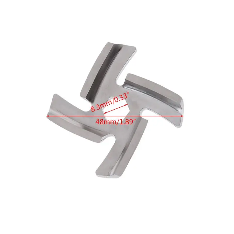 

2022 New 3pcs/set Type 5 Mincer Knife Stainless Steel Anti Rust 4 Blade Hexagon Hole Meat Grinder Parts Fits