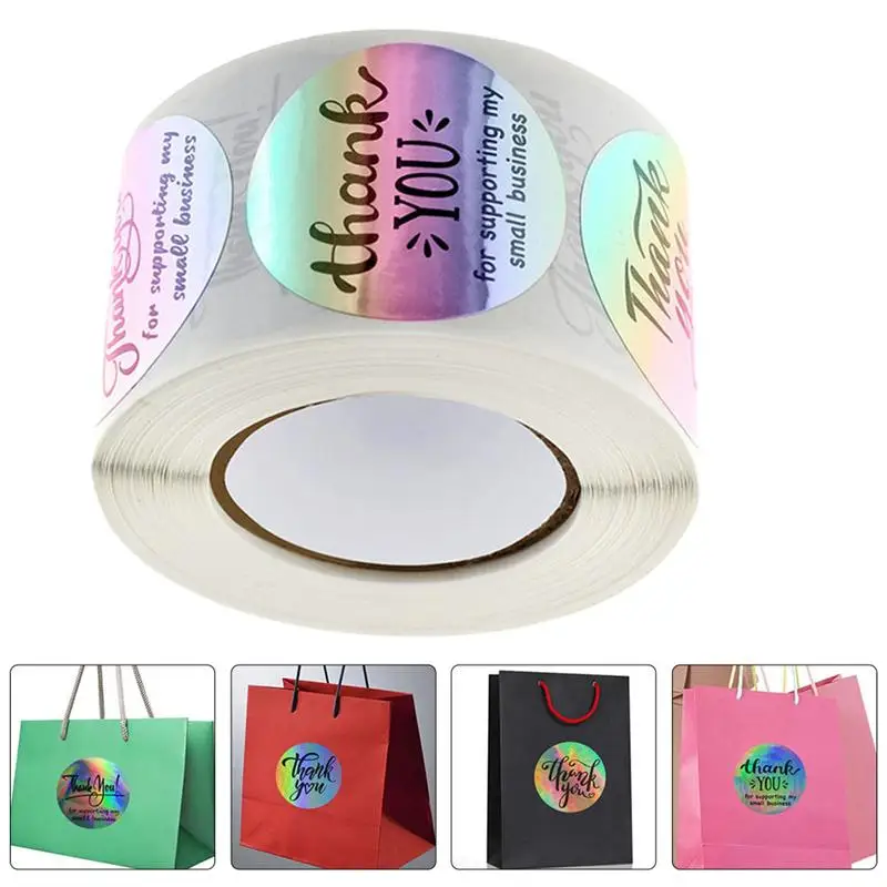

1 Roll/500pcs Thank You Tag Stickers Decorative Gift Package Sealing Decals