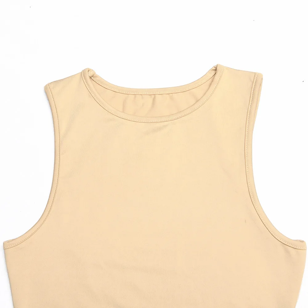 

Suit women 2021 summer new sexy tight-fitting round neck sleeveless small vest side slit high waist skirt beach sexy long dress