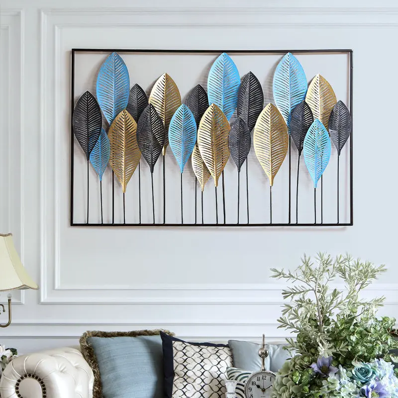 

American Wrought Iron Forest Wall Hanging Ornament 3D Sticker Wall Decoration Crafts Home Living room Sofa Background Wall Mural