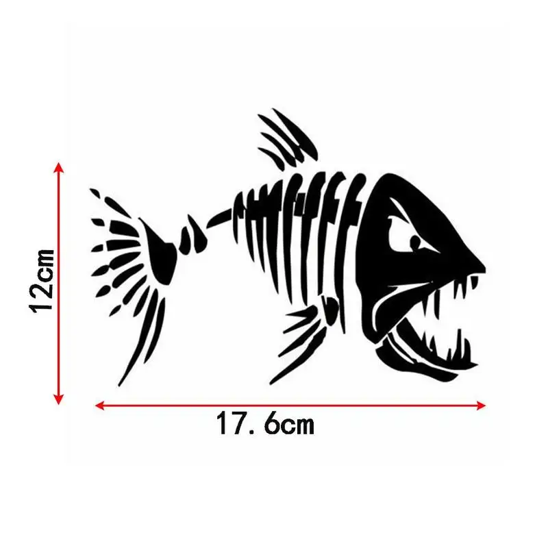 

1Pc Skeleton Fish Boats Stickers PET reflective Graphics Window Dinghy Boat Canoe For Kayak Fishing Accessories Car Sticker U5D3