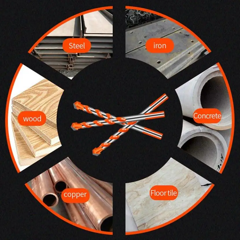 

Drill Bit Set Ceramic Tile Concrete Marble Wall Drill Bit Alloy Triangle Drill Overlord Drill