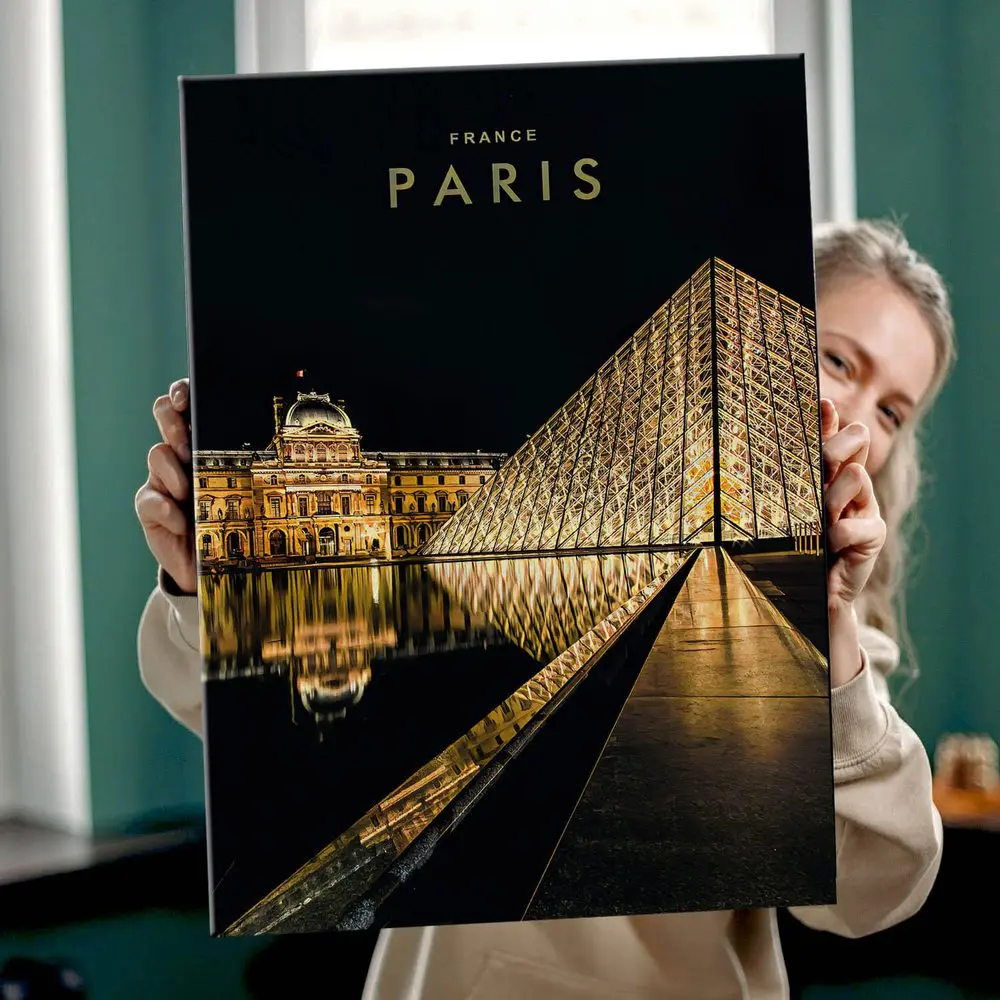 Картина Лувр Париж красочная на холсте современный домашний декор комнаты -