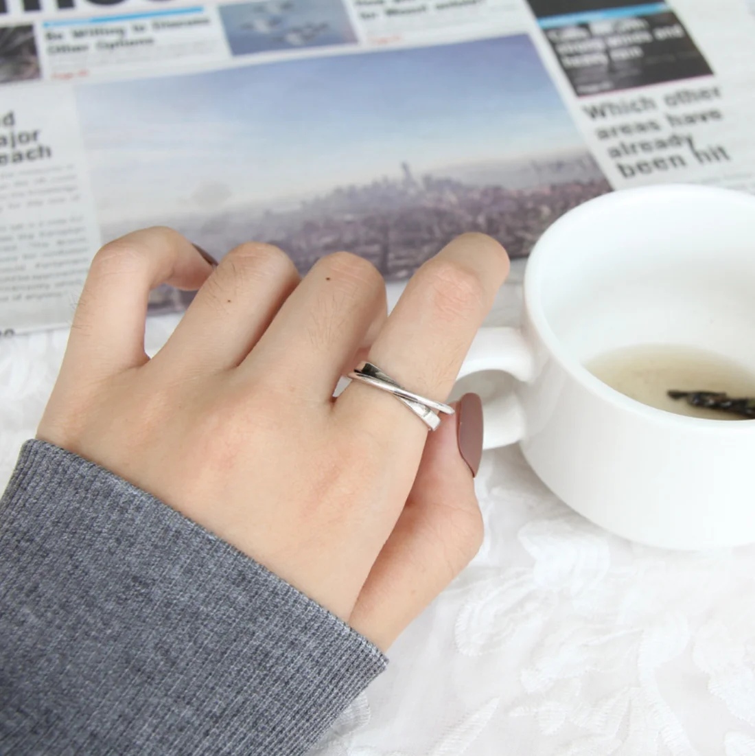 

Japanese and Korean hipster retro custom ring female niche design sense ring opening adjustable small tail ring