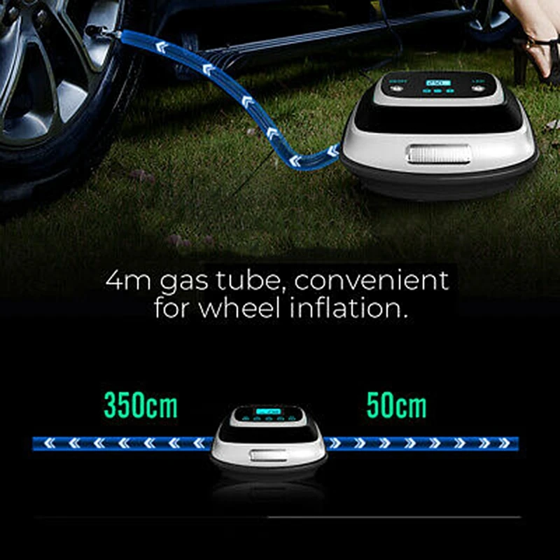 Car Motorcycle Portable Air Compressor LED Light Tire Pump Digital LCD Display Inflator Auto 120W DC 12V | Автомобили и мотоциклы