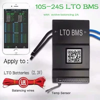 lto bms active balancing 2a 10s 11s 12s 24v 15s 16s 36v 20s 21s 22s 48v 24s 60v bluettoth rs485 can discharge 200a peak 400a