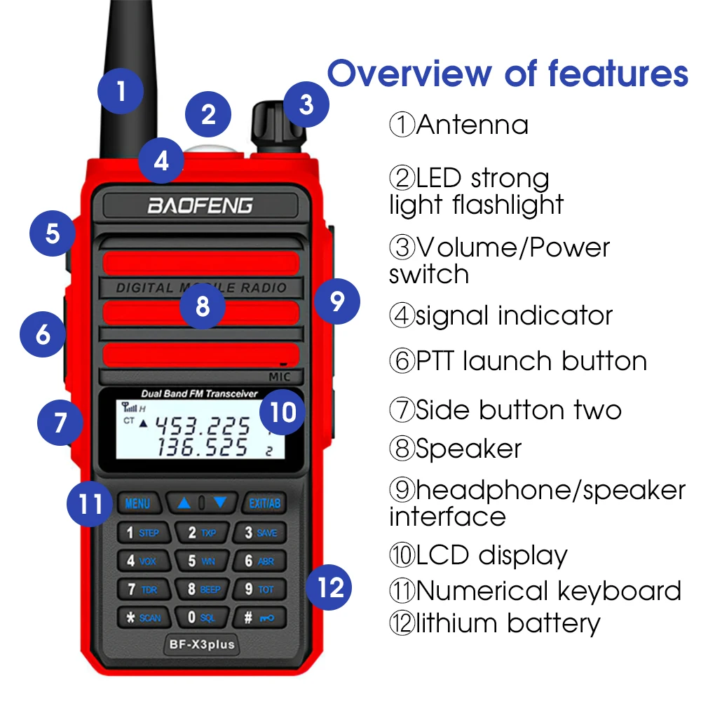 18w walkie talkies long distance radios high power triple frequency dual transmitter dual display portable ham radio free global shipping