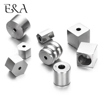 4pcs 316l stainless steel small hole beads metal slider charm spacer beads for jewelry making beaded bracelet diy accessories