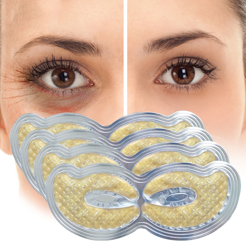 

1pair Gold Crystal Collagen Eye Mask Eye Patches Masks Dark Circles Pathces Around Eyes Masks Moisturizing Face Care Mask