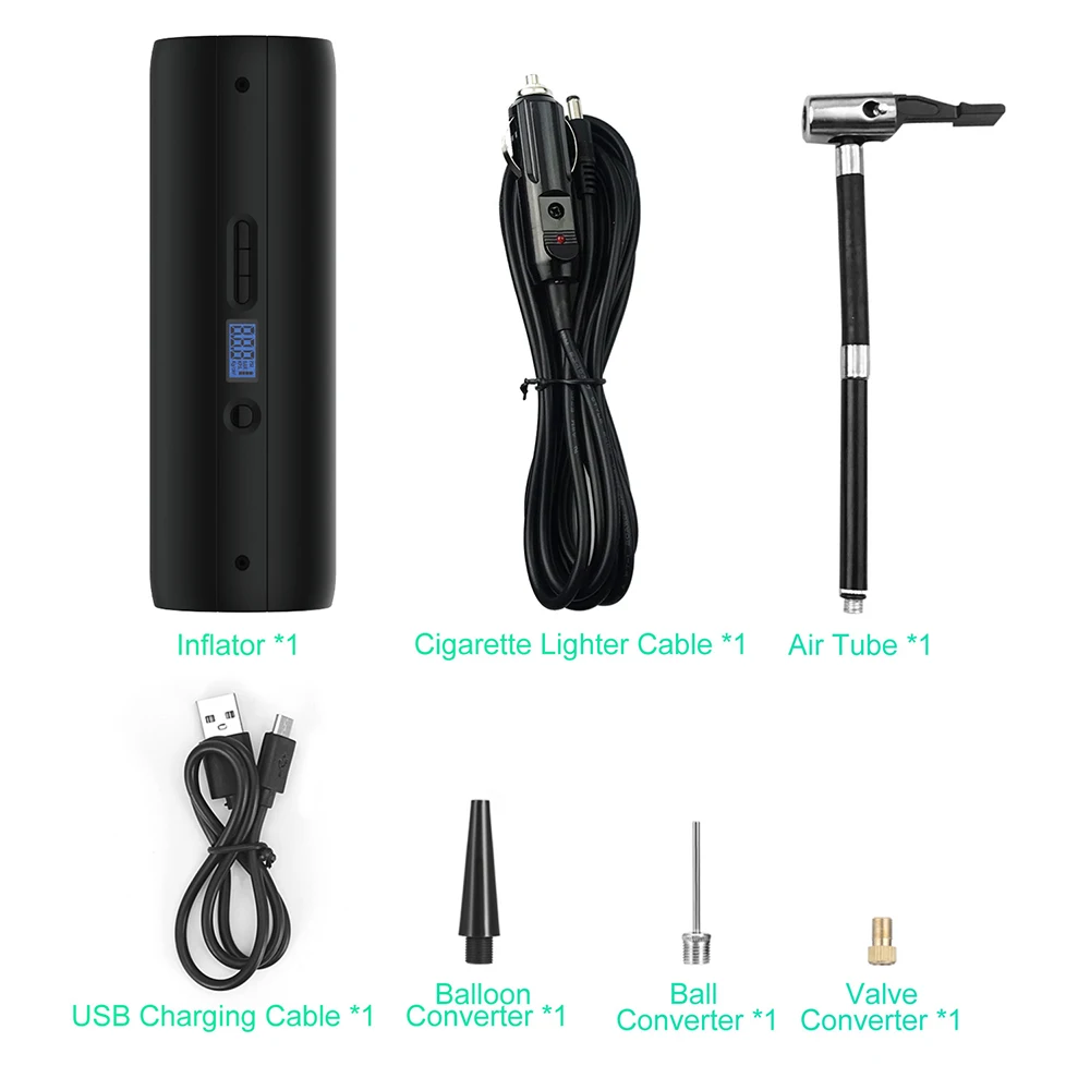 Электрический надувной насос 150PSI для велосипеда и дорожного давления воздуха