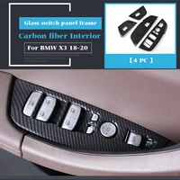 car styling interior buttons panel frame decoration car covers stickers trim for bmw x3 x4 g01 g02 carbon fiber auto accessories