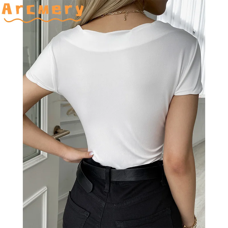 

Women Solid Color Short Sleeve O-neck Casual Top T-shirt
