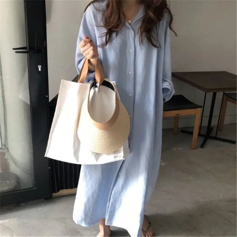 

Blouse Women Long Style 2021 Autumn Spring Plus Size Clothing Shirts Blouses Loose Ladies Turn-down Collar Full Sleeve Tops