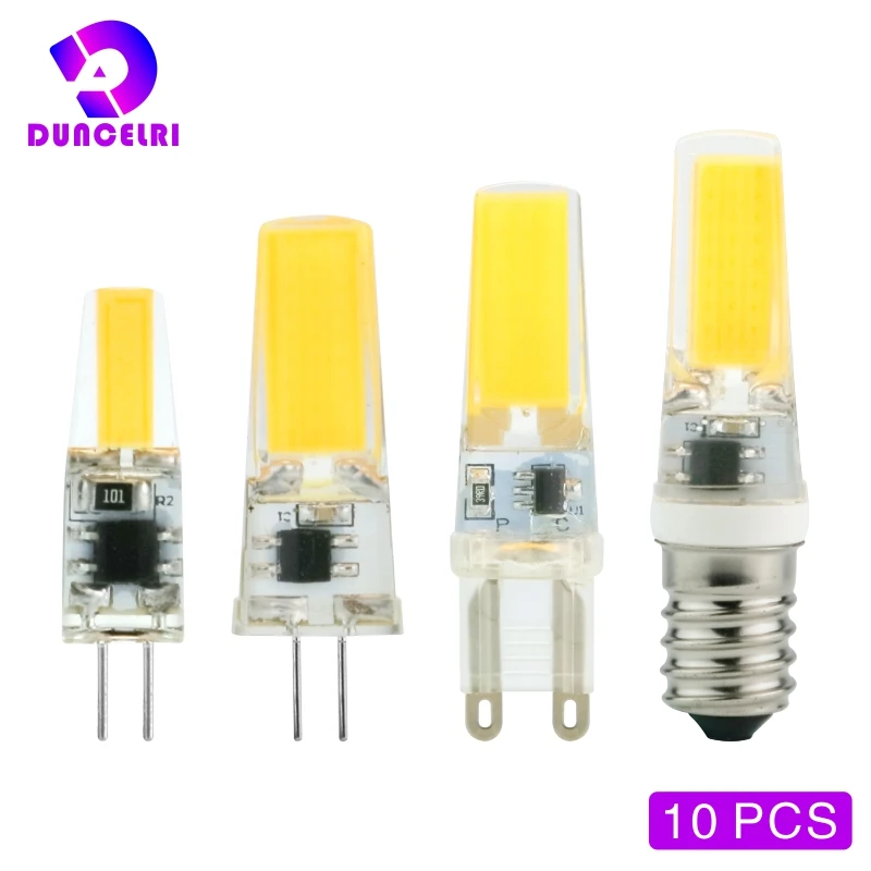 10PCS/LOT G4 G9 E14 LED Light Bulb 3W 6W AC/DC 12V 220V LED Lamp COB Spotlight Chandelier Replace Halogen Lamps Cold/Warm white