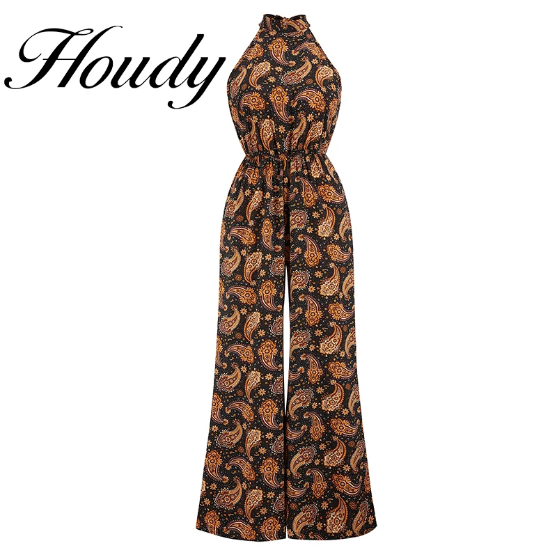 

2022 Fashion Sexy Female Wide-Leg Tropical Dress Sleeveless Elegant Tie Long Dress Party Bridesmaid Robe Long Skirt Party Dress