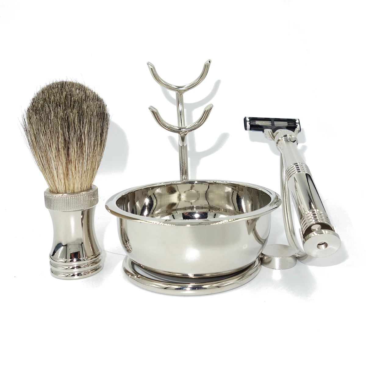 Роскошная черная акриловая Безопасная бритва WLONG 4 в 1 мужской набор для бритья с