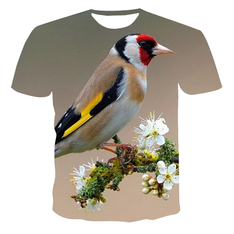 

2021 New Summer T-Shirt Unisex Short-Sleeved 3D Printing T-Shirt Animal Series Birdie Round Neck Pullover XXS-6XL Wholesale