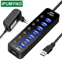 usb hub 3 0 multi 4 7 port charger for ipad mac book air pro pc computer laptop accessories with power adapter usb splitter hab