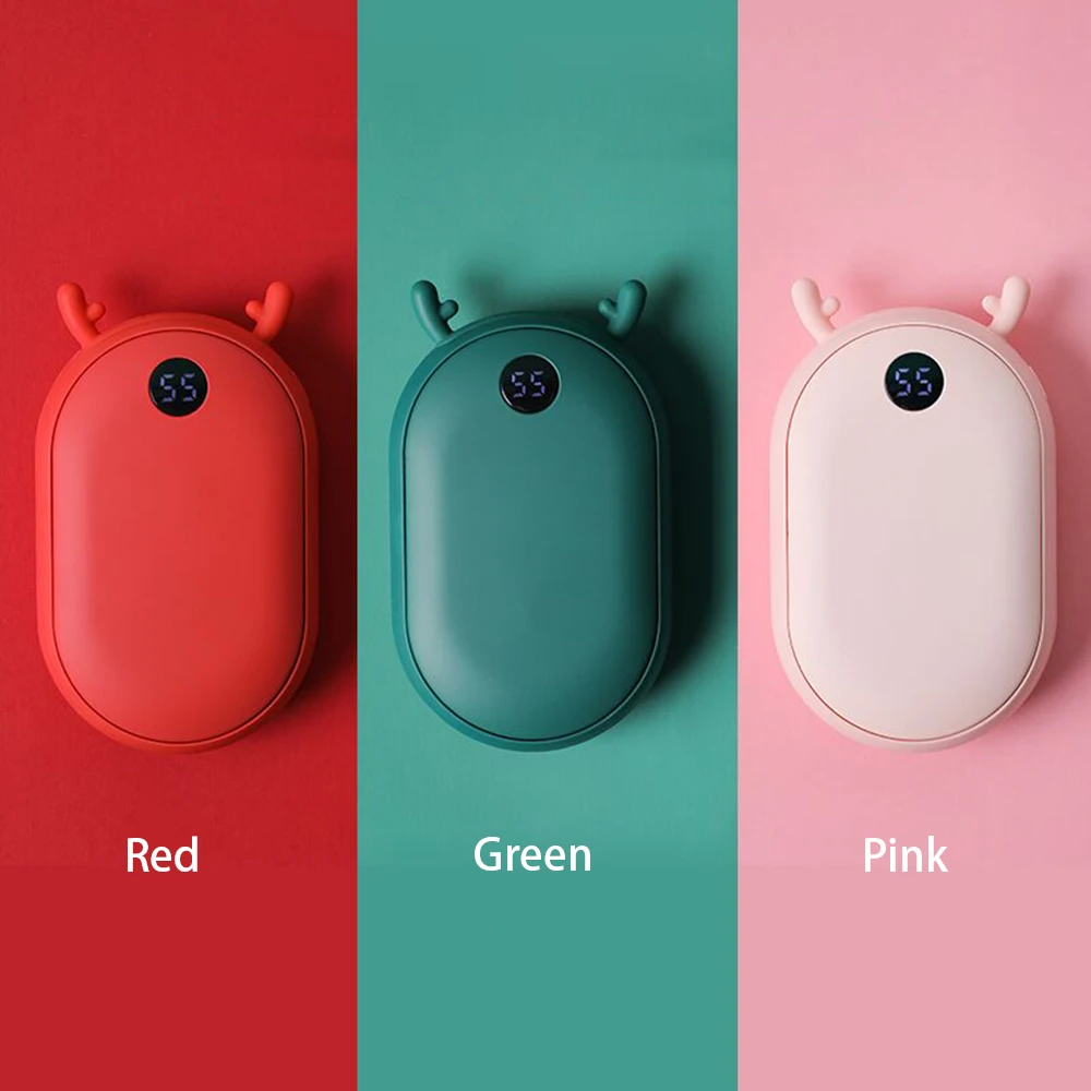 

Регулируемый Карманный обогреватель для рук с внешним аккумулятором емкостью 10000 мАч, многоразовые Подогреватели для рук с регулируемой те...