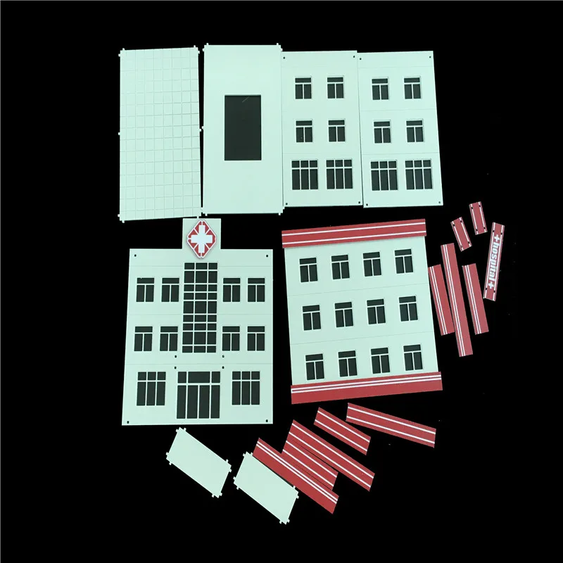 2 шт./лот в масштабе Ho архитектурная сцена пластиковая модель здания больничный