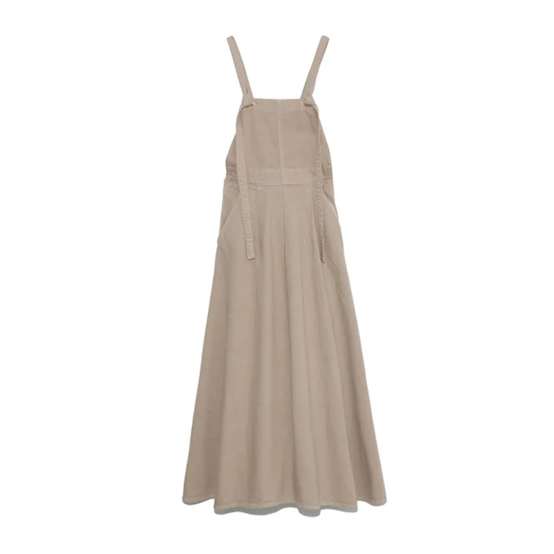 

High Waist A Line Camis Dress Women Casual Elegant Sleeveless Loose Denim Vestidos Summer Solid New Simple Soft Slim Femme Robe