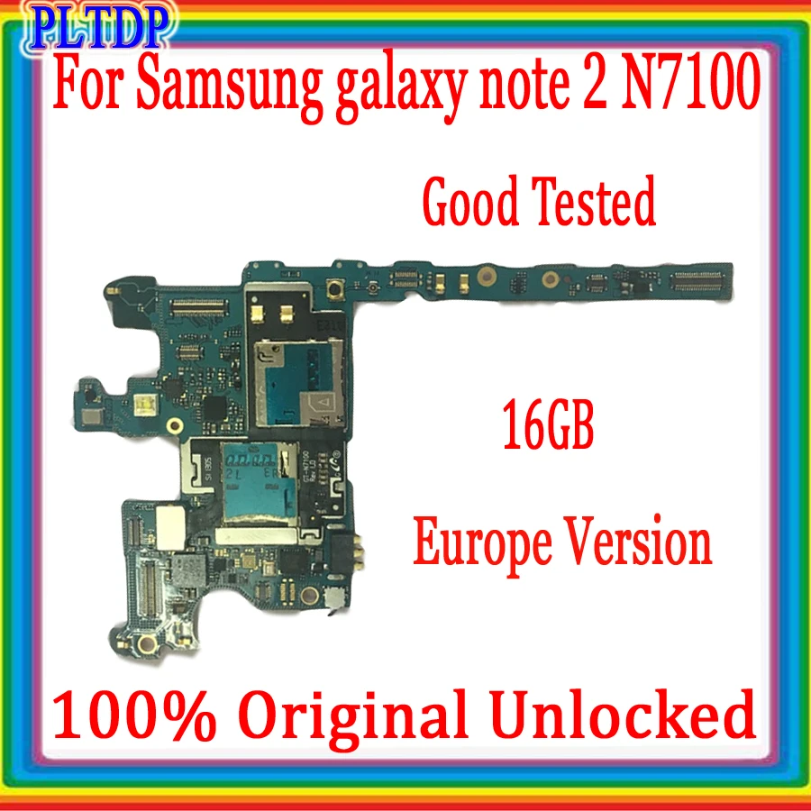 Для оригинального Samsung Galaxy Note 2 N7100 материнская плата 16 ГБ полная разблокированная