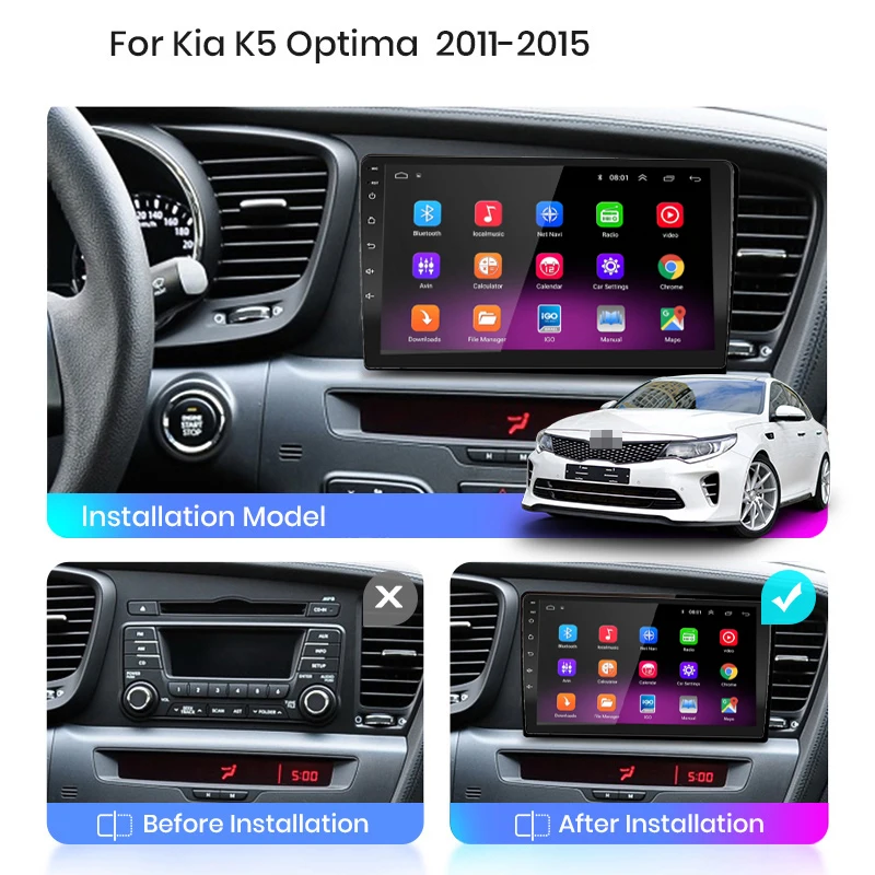 Автомобильный радиоаппарат с двухдиновым экраном на операционной системе Android, мультимедийным плеером, беспроводным Carplay, автоматической системой GPS для Kia Optima 2011 2012 2013 2014-2015.