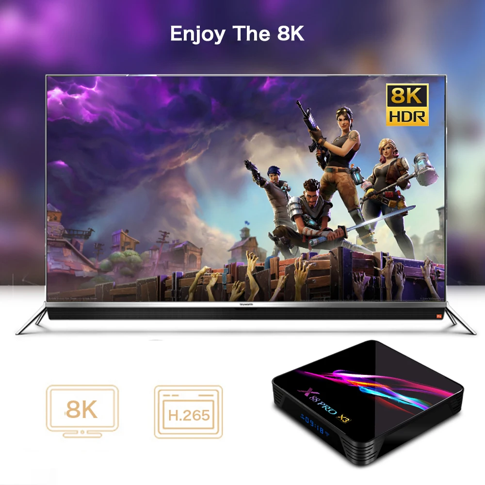 ТВ-приставка X88 PRO X3 Android 9 0 четырехъядерный процессор Amlogic S905X3 5G Wi-Fi 4K 2 ГБ 16 4 Гб 128