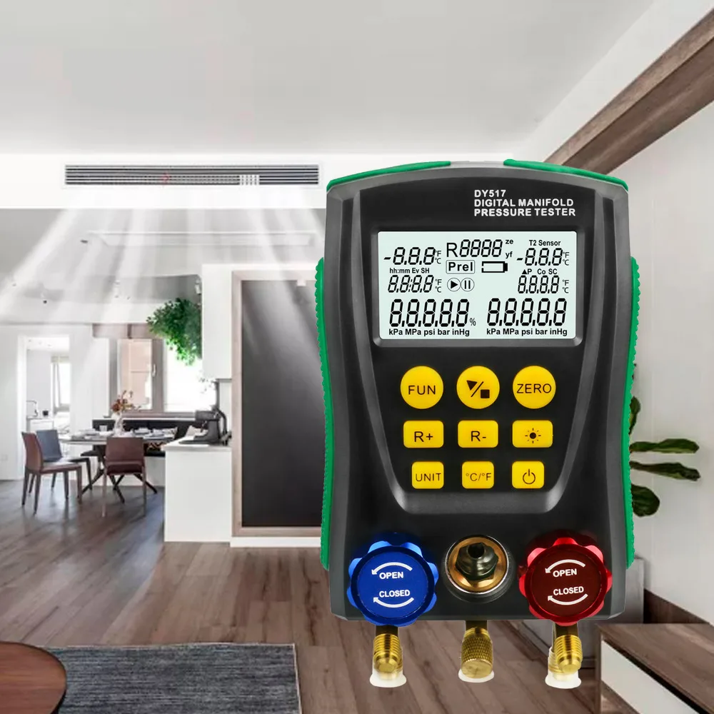 DUOYI DY517 давление Холодильный коллектор цифровой фторид HVAC метр давление температура тест er хладагент тест PK тест o
