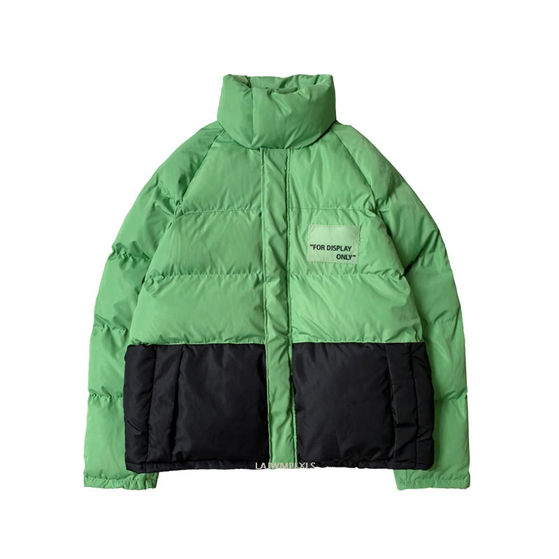 

2021 New Autumn Winter Stand Collar Casual Fashion Version Color Contrast Trend Women's Cotton-padded Jacket Homme Couple Jacket