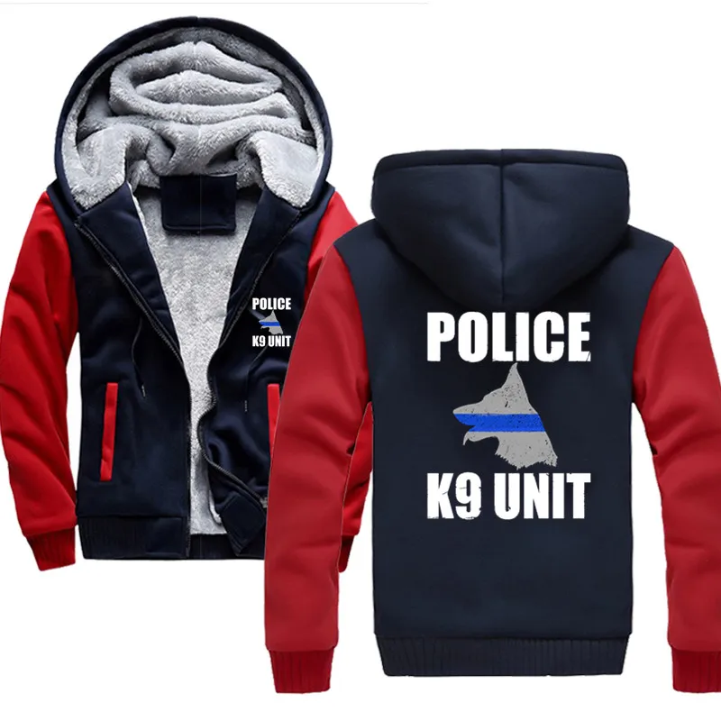 

Police K9 Unit hot sale Hoodies Warm k9 Coat Jacket Hoodies Winter Men Thick Sweatshirts Hoodes
