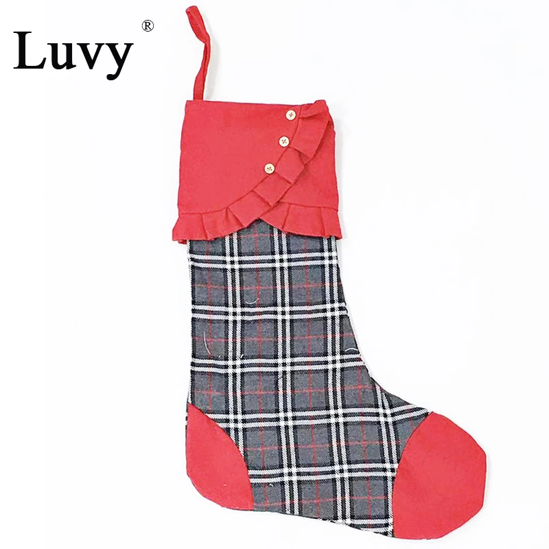 Luvy чулок Санта Клауса 200 шт/партия рождественские носки холщовые конфеты
