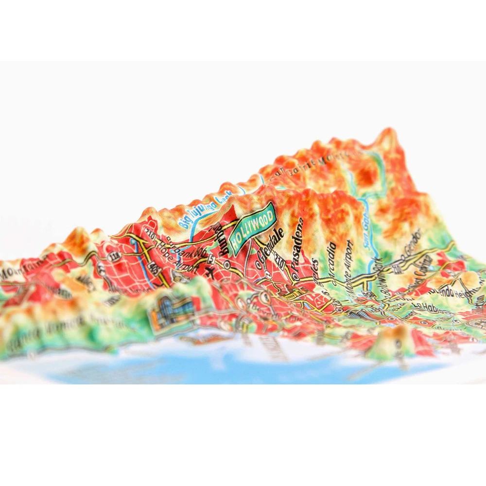 3D Карта Город ЛОС АНДЖЕЛЕС 3Д Высокообъёмная панорама Рельефная Магнит На