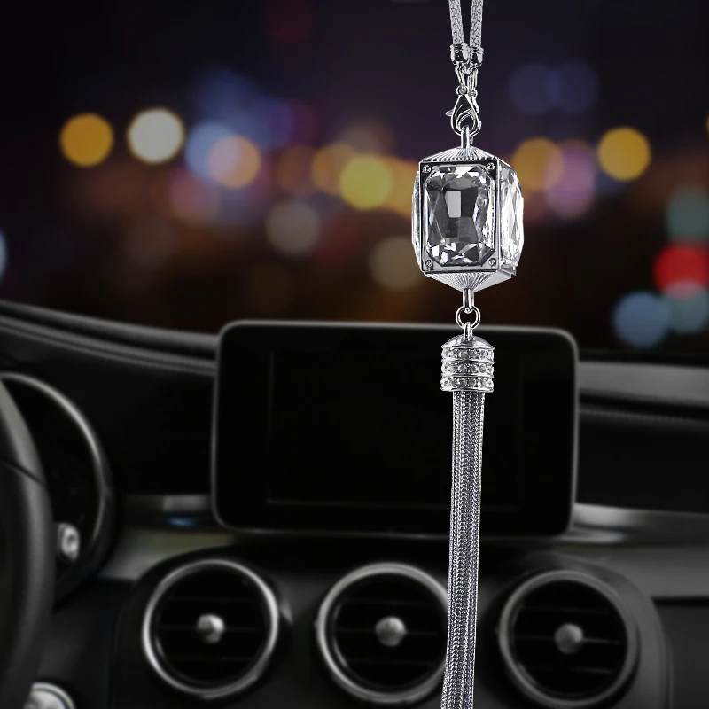 Crystal Automobile Rear View Mirror Pendant Pink Diamond Hanging Ornaments Bling Styling Car Interior Accessories for Woman Crystal Automobile Rear View Mirror Pendant Pink Diamond Hanging Ornaments Bling Styling Car Interior Accessories for Woman