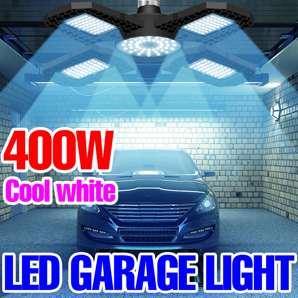 

LED Garage Lamp 220V Deformable Folding Light E27 Indoor Lighting Bulb 200W 300W 400W 110V LED Spotlight E26 Industrial Bombilla