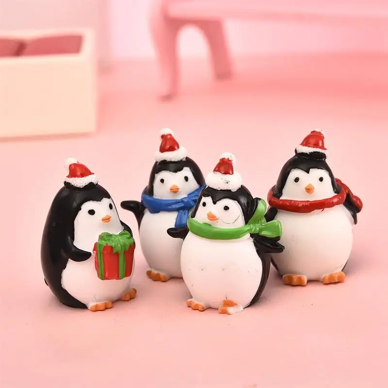 4 шт./компл. DIY ремесла мини зимний Пингвин миниатюрная фигурка рождественские