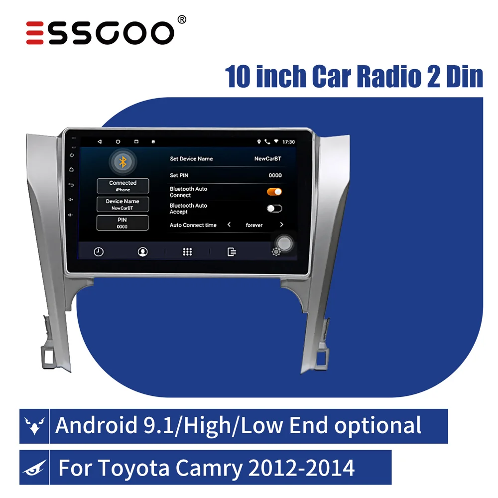 Автомагнитола ESSGOO Android 9 1 для Toyota Camry 2012 2014 10 дюймов автомобильное радио Bluetooth