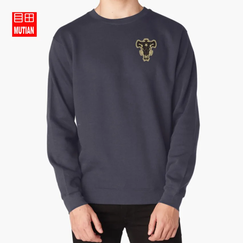 navy-sweatshirt Черный клевер, черный бык, толстовки, черный клевер, Быки, Гильдия, логотип, аниме, комикс, бык - Цвет: navy-sweatshirt