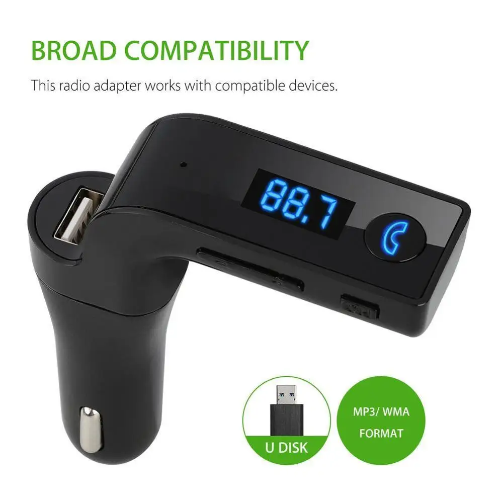 G7 Car Memory Hands-free LCD Display 4-in-1 Bluetooth Hole Transmitter 2.1A Kit Point MP3 Player Smoke AUX FM Modulator A5S2 | Автомобили