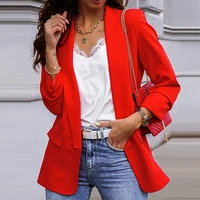 red elegant office ladies workwear blazer long sleeve regular fit minimalist 2020 women autumn slim blazers coat for woman 3xl