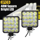 2 предмета в комплекте 48 Вт квадратный Яркий Светодиодный точечный светильник рабочий светильник автомобиль внедорожник Грузовик Вождение противотуманная фара для ремонта автомобилей Кемпинг Пеший Туризм Рыбалка Прямая поставка