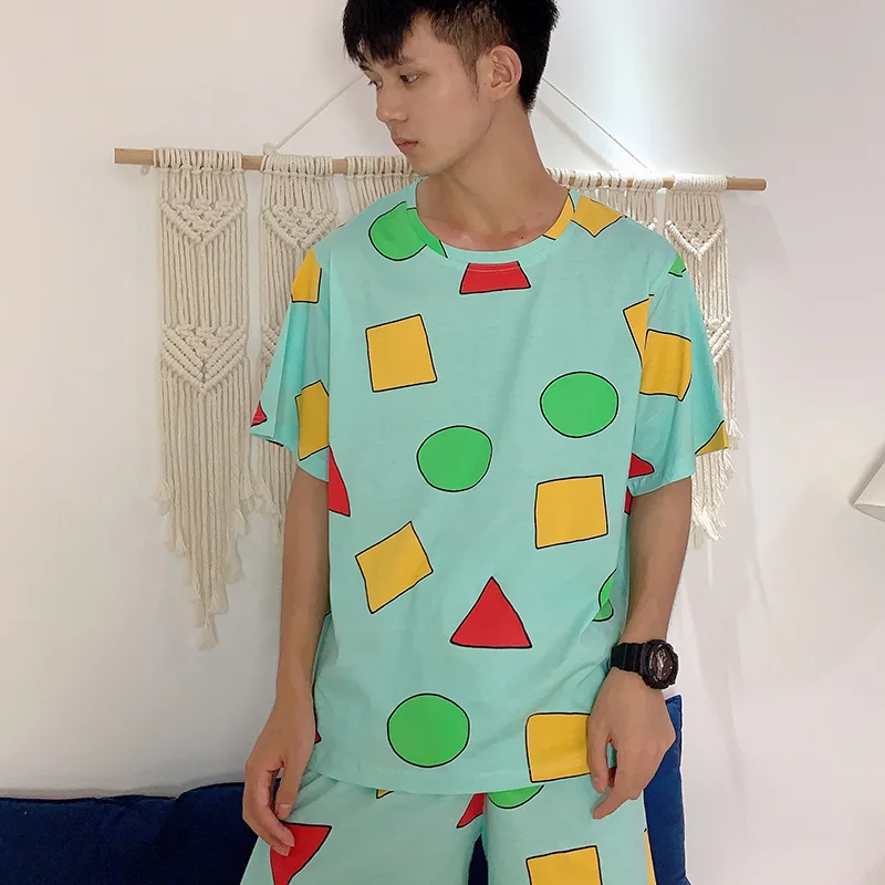 Пижама Sin Chan женская пижама для мужчин/женщин Летняя одежда сна костюмы с шортами