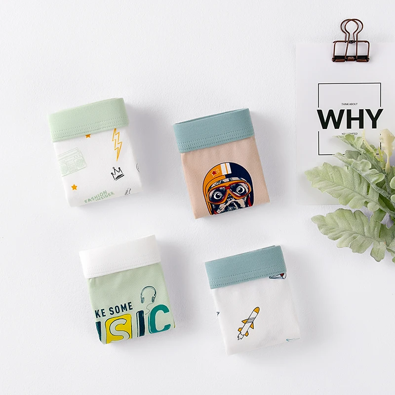 Трусы для подростков Нижнее белье с рисунком больших мальчиков Мягкие хлопковые