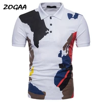 2020 zogaa summer new mens fashion t shirts camouflage print lapel short sleeve casual t shirt funny t shirts