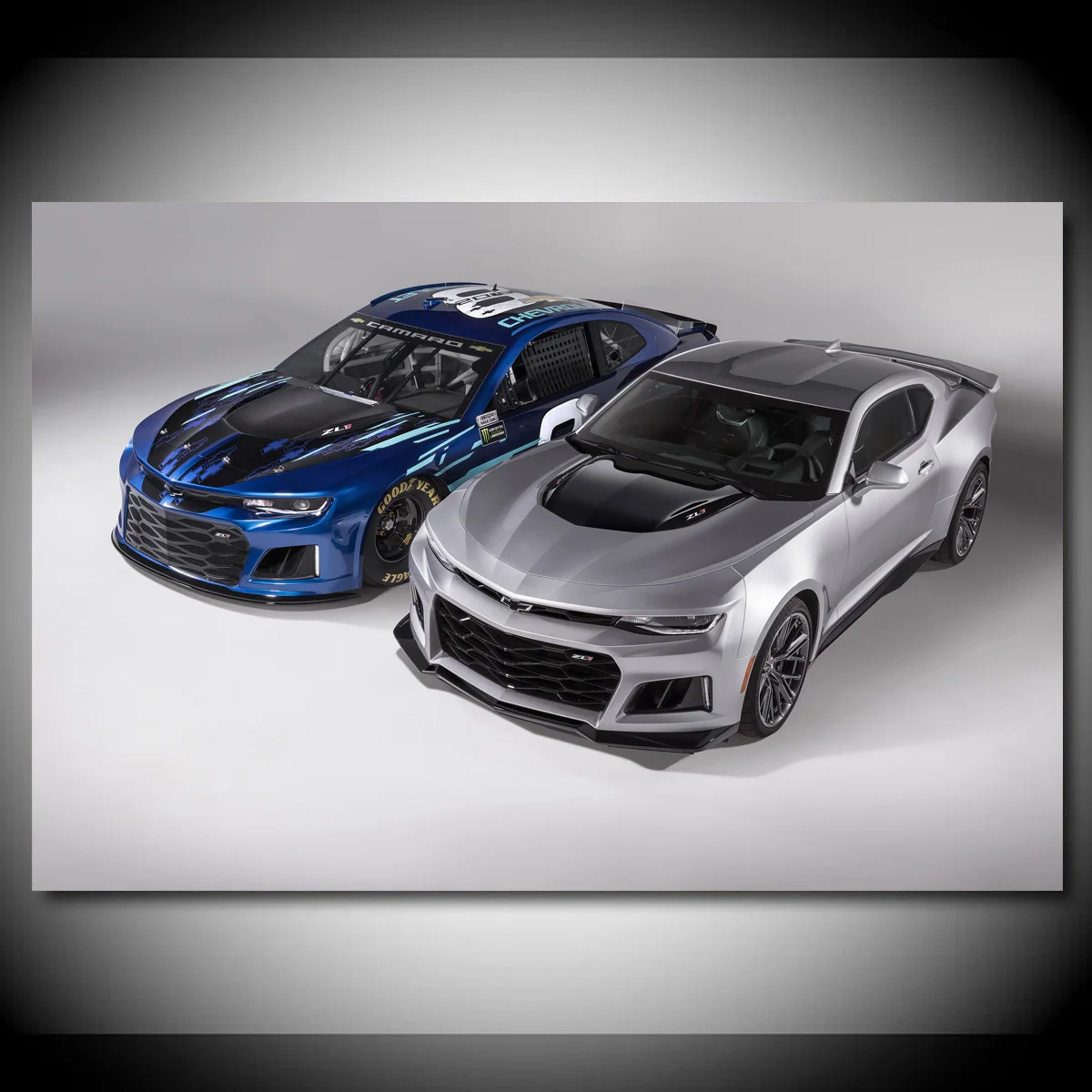 Плакаты и принты на холсте с изображением гоночного автомобиля Chevrolets настенный