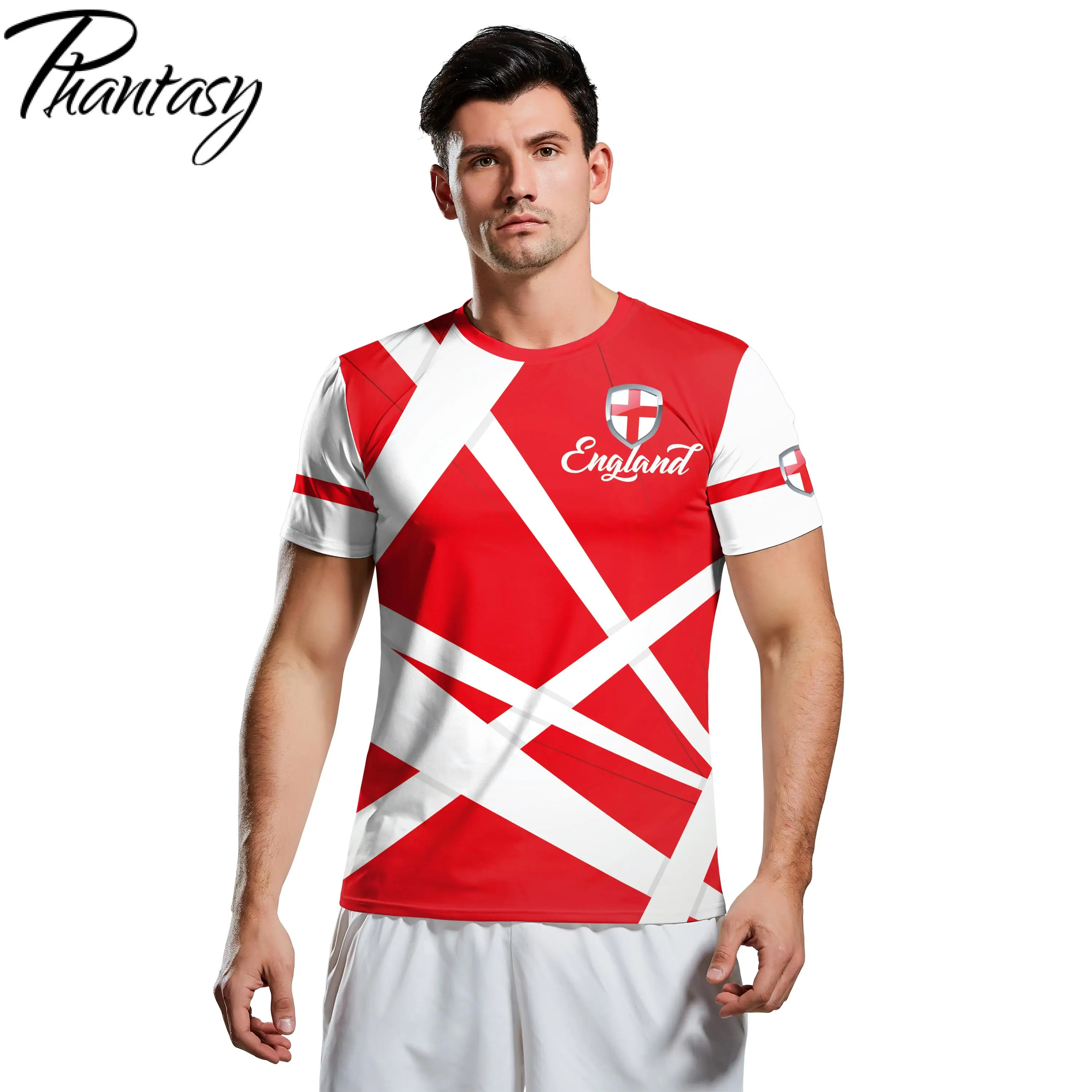 Мужская футболка большого размера с круглым вырезом изображением английского