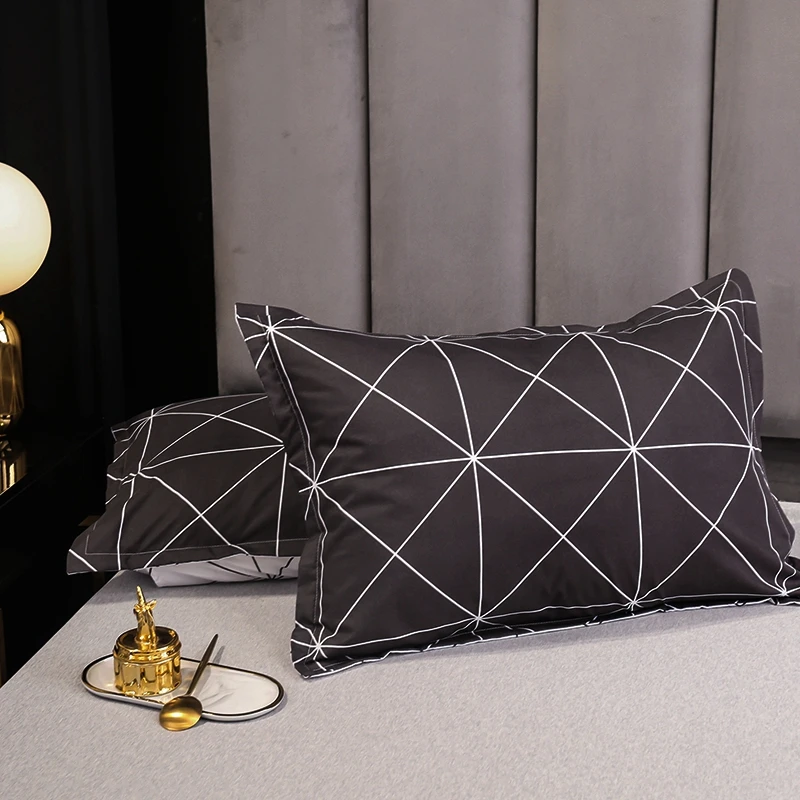 Набор пододеяльников в клетку с перьями простое постельное белье скандинавский