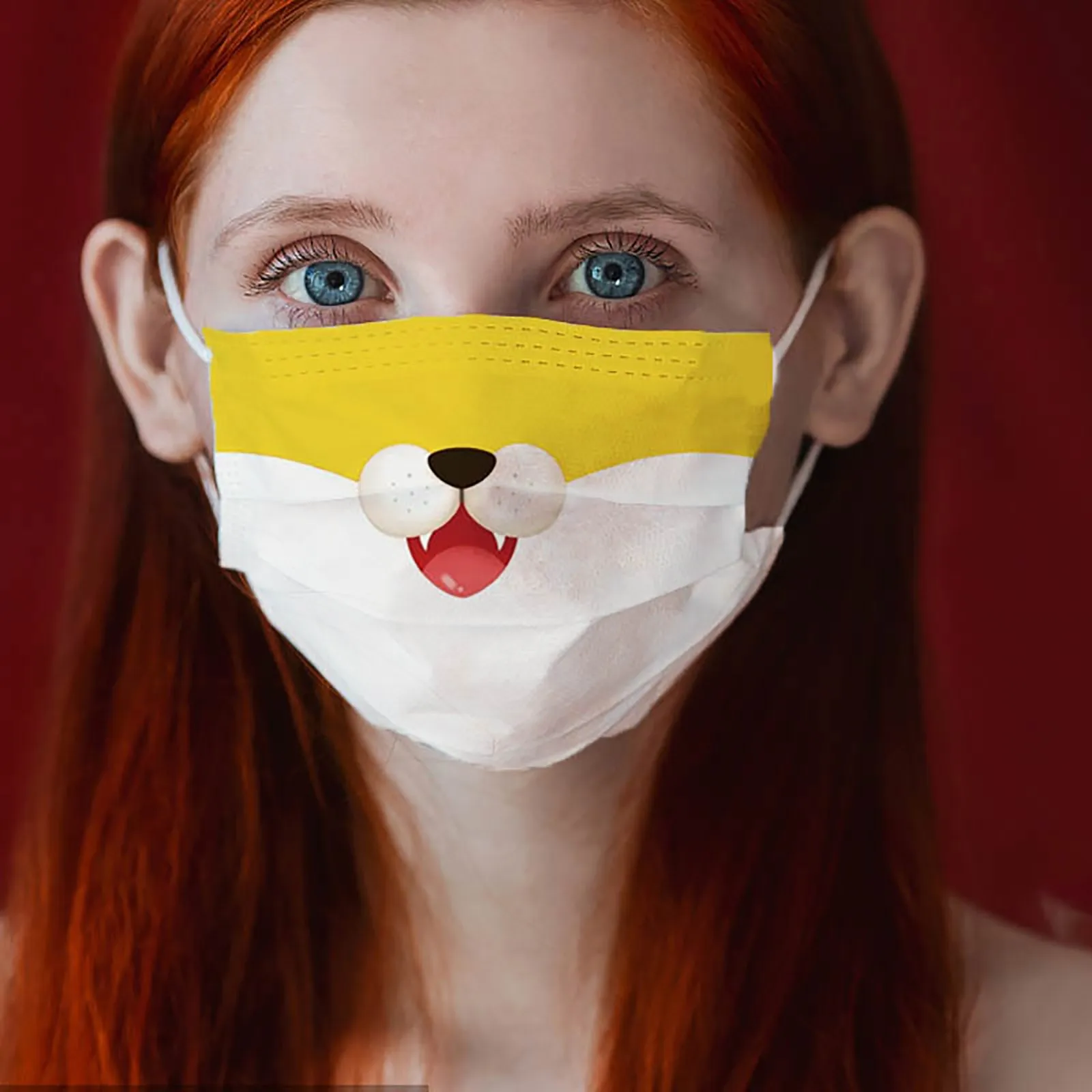 10pcs Adult Cartoon Printed Masks Маска 18 Styles Mouth-muffle Disposable Animal Funny Pattern Face Mask Facemask | Красота и
