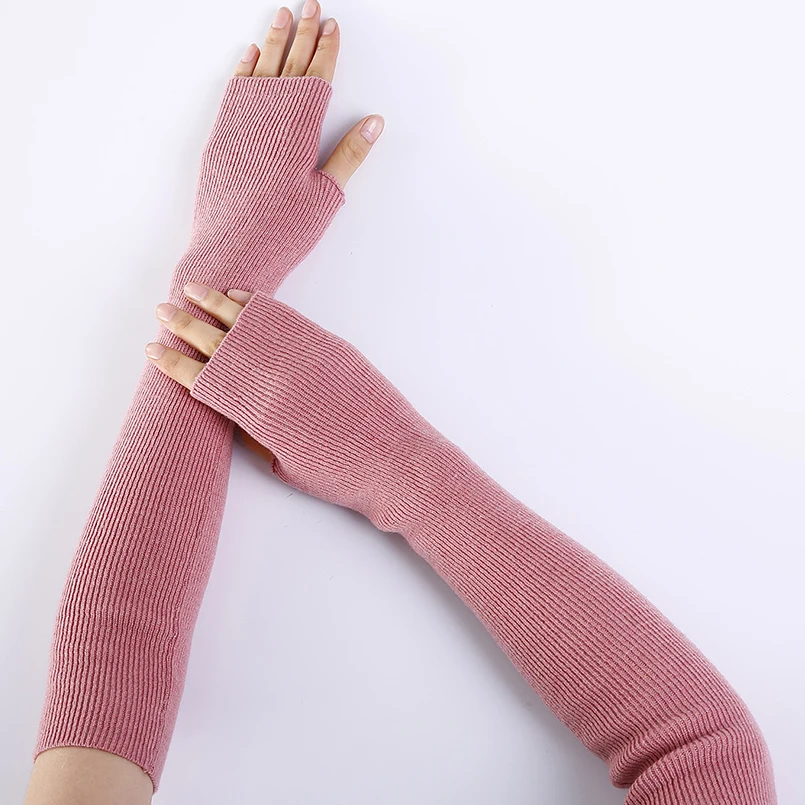 Женские зимние теплые перчатки EAGLEBORN 95% кашемировые длинные без пальцев