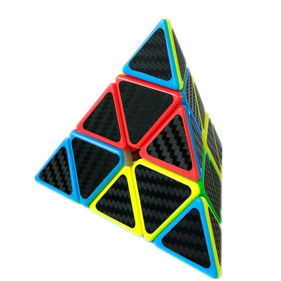 ZCUBE 3x3 наклейка из углеродного волокна 3 слойная Пирамида волшебный куб